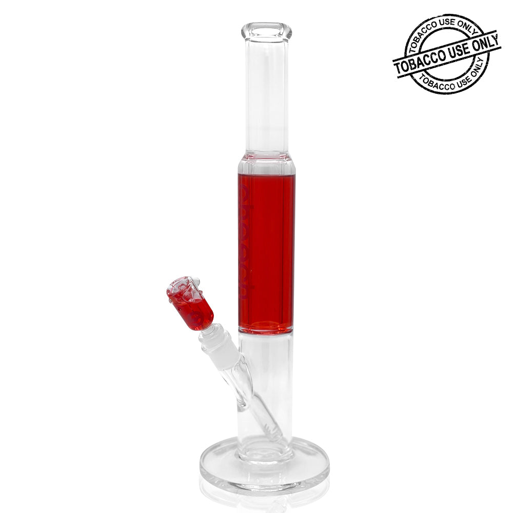 GLYCERIN FILLED GLASS WATERPIPE STRAIGHT TUBE 16